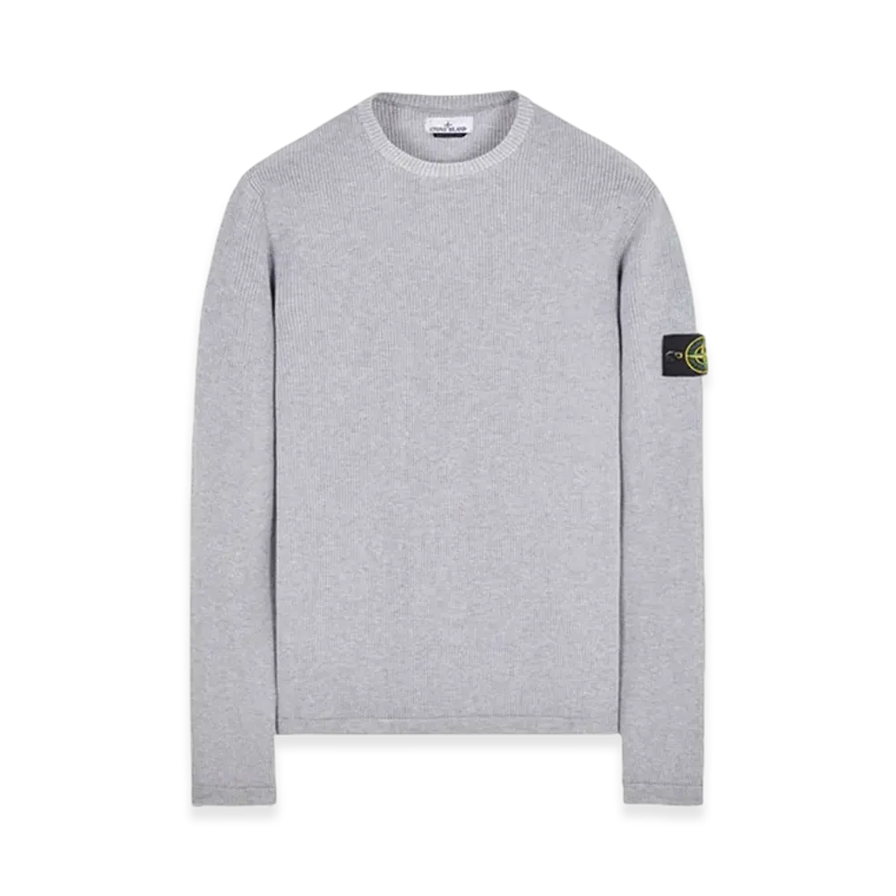 Stone Island 514D8 Soft Organic Cotton Crewneck Knit DARK GRAY MELANGE - 24SS "Dark Gray Melange"