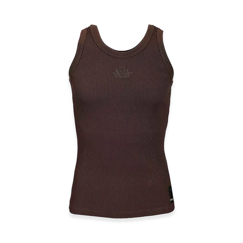 FENDI Look 30 Adv Top Ribbed Jersey FF Club Crest "Brown"