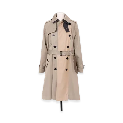 sacai Cotton Gabardine Coat "Light Khaki/Beige"