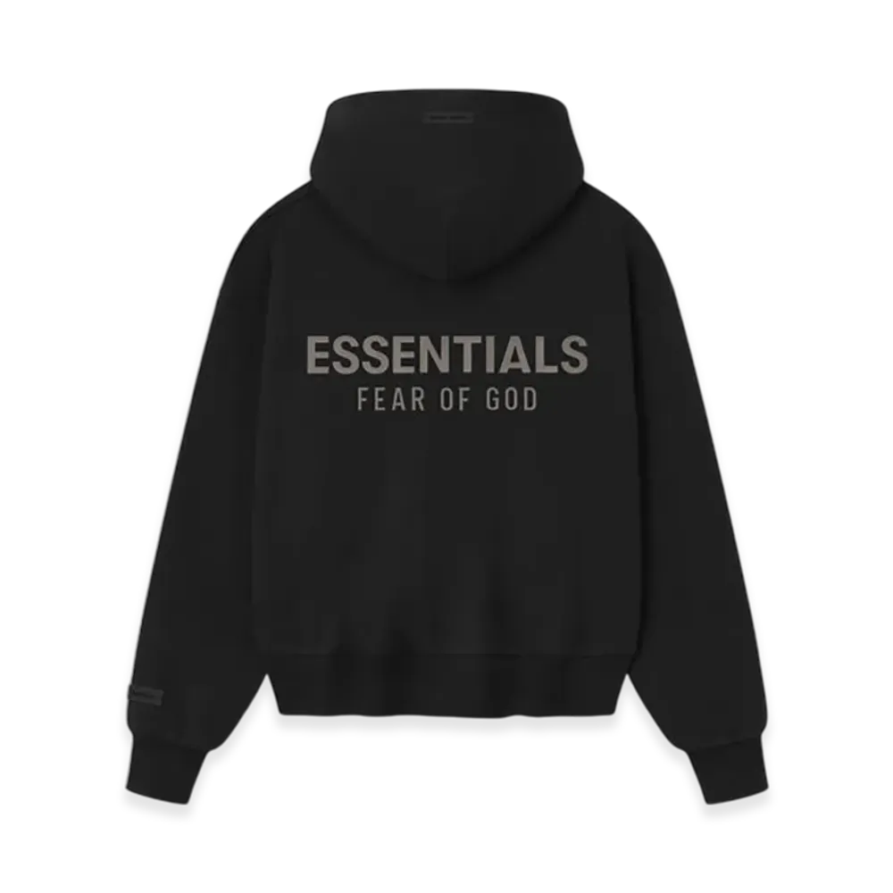 FEAR OF GOD ESSENTIALS Women's Classic Fleece Zip-Up Hoodie "Jet Black"