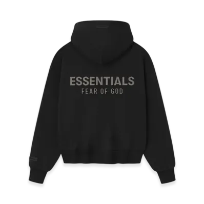 FEAR OF GOD ESSENTIALS Women's Classic Fleece Zip-Up Hoodie "Jet Black"