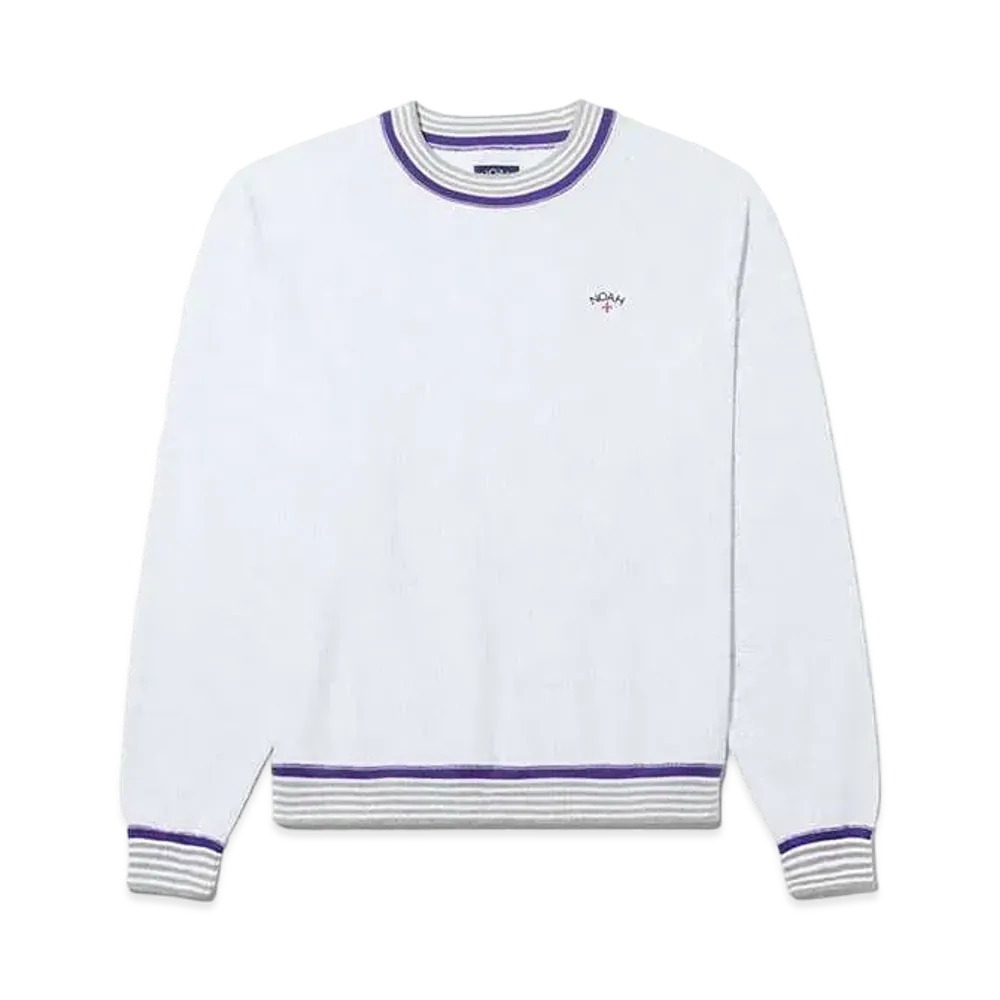 Noah Striped Rib Crewneck "Ash Heather"