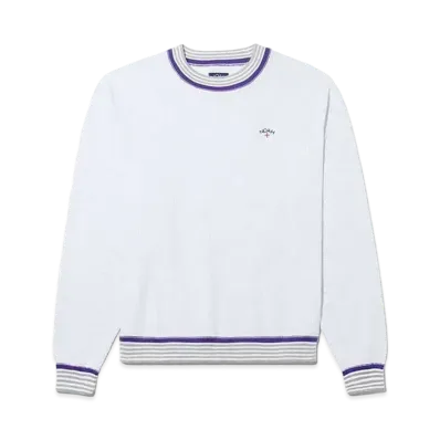 Noah Striped Rib Crewneck "Ash Heather"