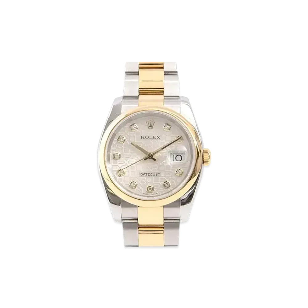 ROLEX Datejust 36 10P Diamonds "Silver Computer/Stainless Steel/Yellow Gold"