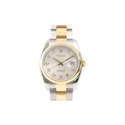 ROLEX Datejust 36 10P Diamonds "Silver Computer/Stainless Steel/Yellow Gold"