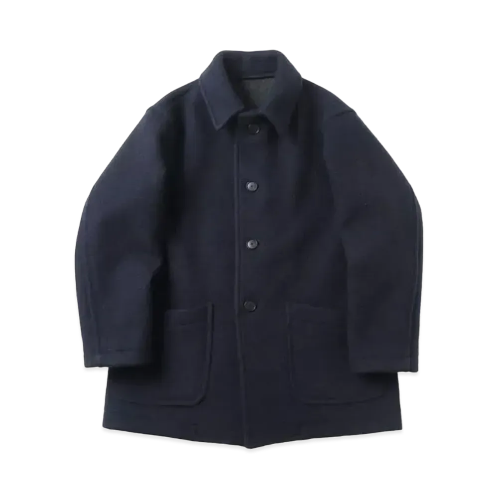 A.PRESSE Double Face Cashmere Coat "Navy"