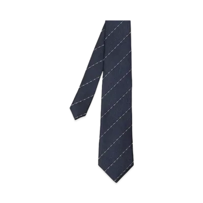 Paul Smith Artist Stripe Line Tie "Navy"