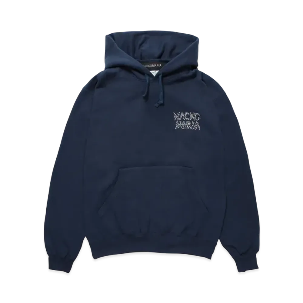 WACKO MARIA x NECKFACE Heavy Weight Hooded Sweat Shirt "Navy"