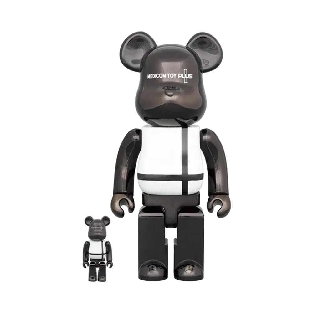 Bearbrick MEDICOM TOY PLUS BLACK CHROME Ver. 100% & 400%