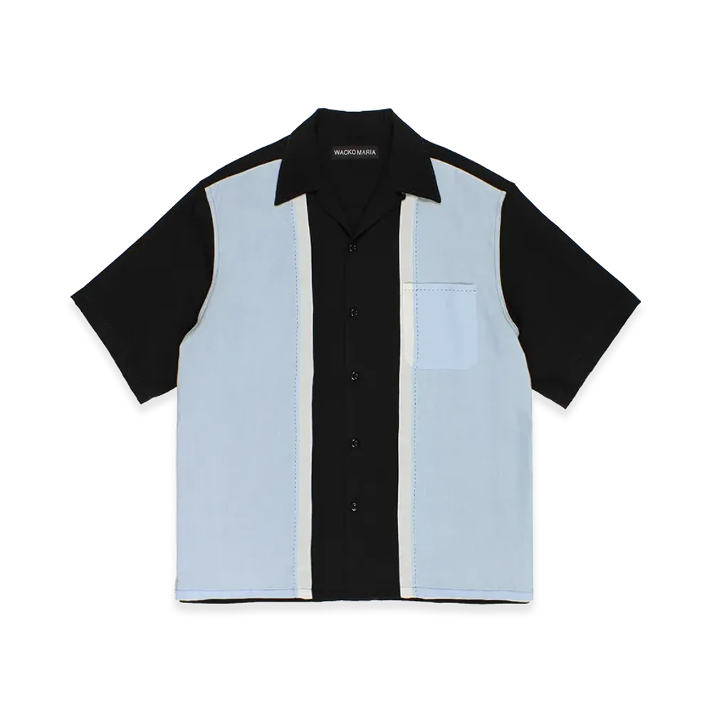 WACKO MARIA Switching 50's Open Collar Shirt "Light Blue"