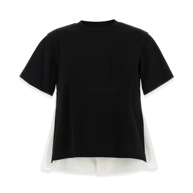 sacai Women's Double Layer T-Shirt "Black/White"