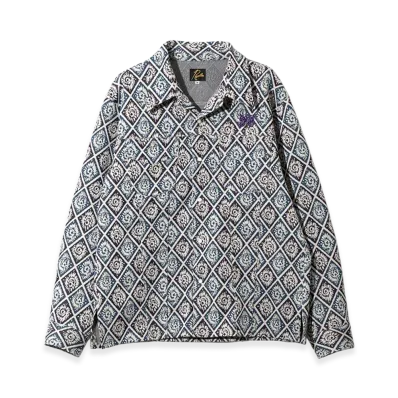 NEEDLES Saddleman Shirt - Poly Jacquard "Blu/Ppl"