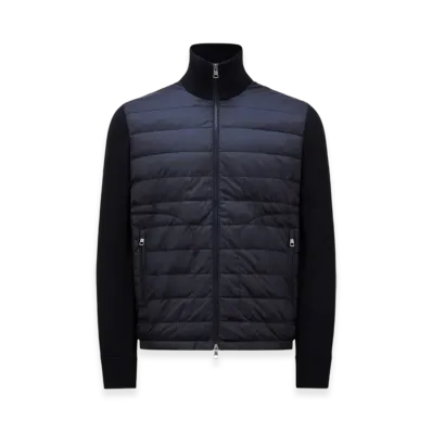 MONCLER Padded Zip-Up Cardigan "Navy Blue"