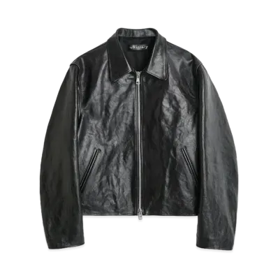 OUR LEGACY Mini Jacket Top Dyed Leather "Black"