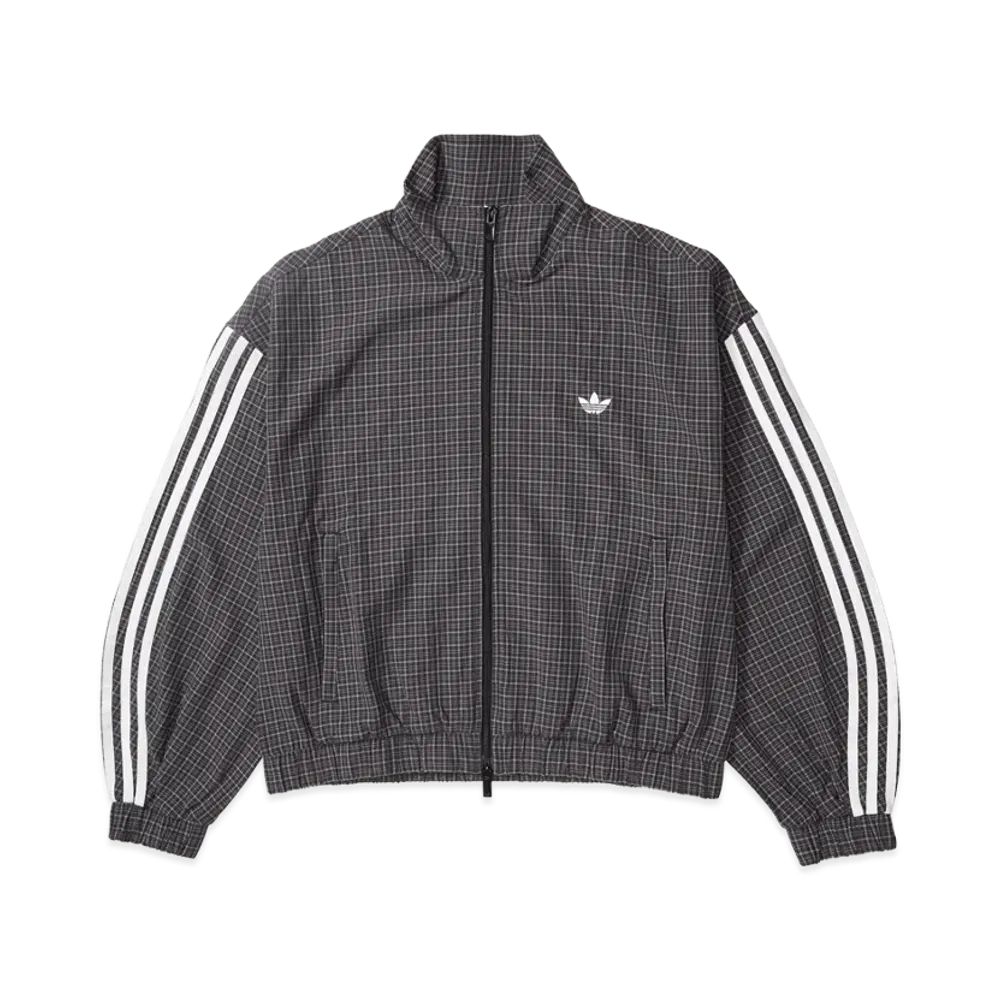 adidas Women's Plaid Track Top "Grey Three"