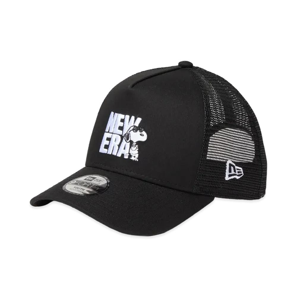 NEW ERA Kids Youth 9Forty A-Frame Trucker Vintage Peanuts Peanuts Joe Cool "Black"