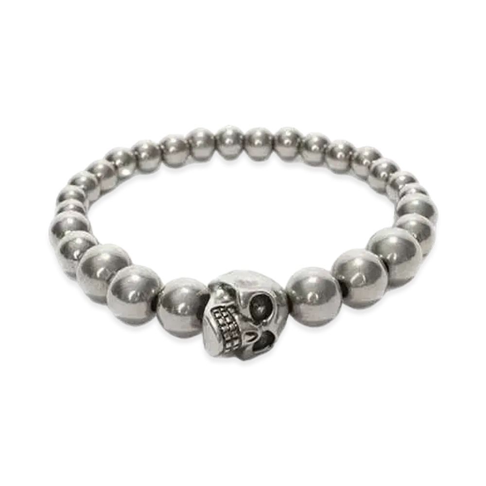 Alexander McQUEEN Skull Multibeaded Bracelet "Silver"