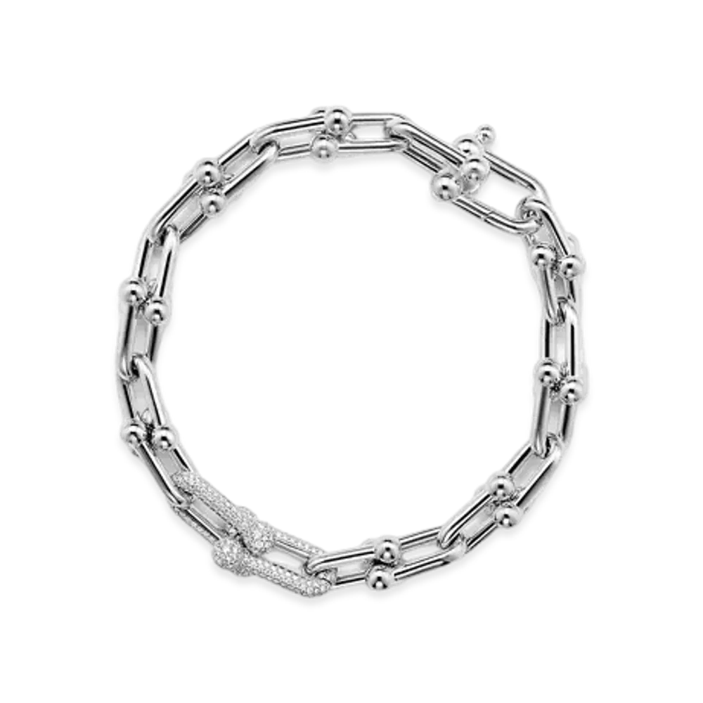 Tiffany & Co. Tiffany HardWear Medium Link Bracelet with Diamonds 18K "White Gold"