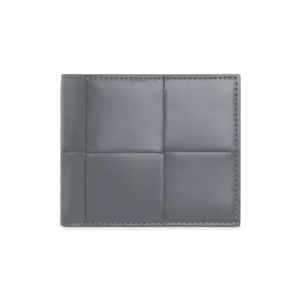 Bottega Veneta Casette Maxi Intrecciato Calfskin Bi-fold Wallet With Coin Purse "Thunder"