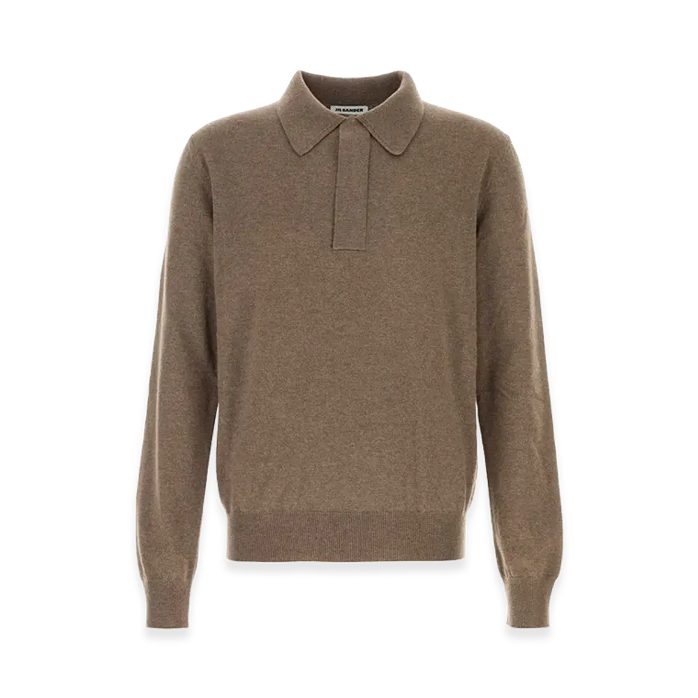Jil Sander Wool Polo Shirt "Camel/Mud"
