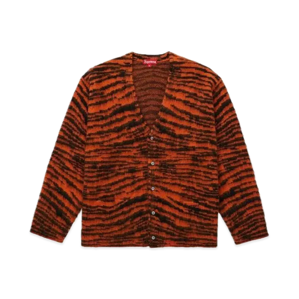 Supreme Brushed Mohair Cardigan "Tiger Stripe"
