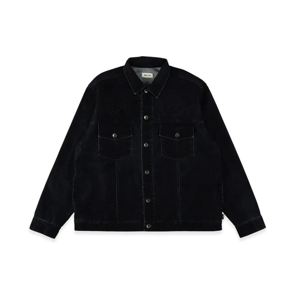 WIND AND SEA Velour Touch Denim Jacket "Navy"