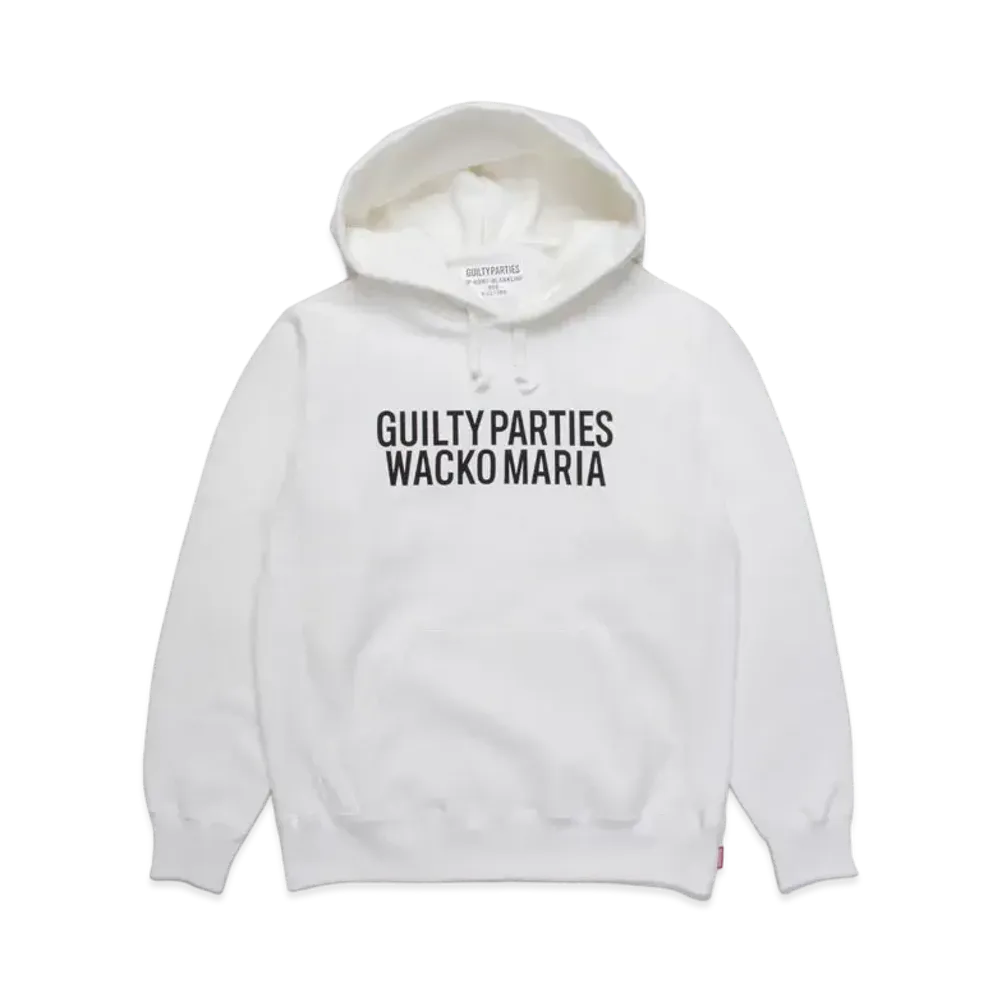 WACKO MARIA HEAVY WEIGHT PULL OVER HOODED SWEAT SHIRT "White"