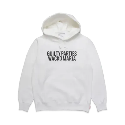 WACKO MARIA HEAVY WEIGHT PULL OVER HOODED SWEAT SHIRT "White"