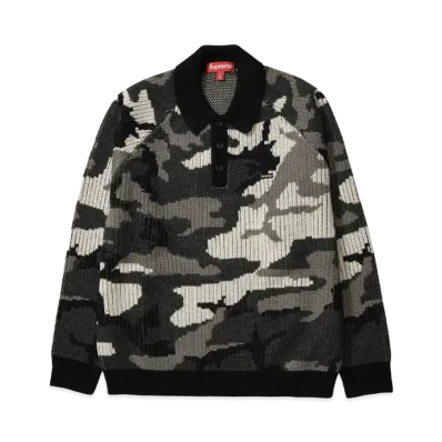 Supreme Small Box Polo Sweater (25FW) "Snow Camo"