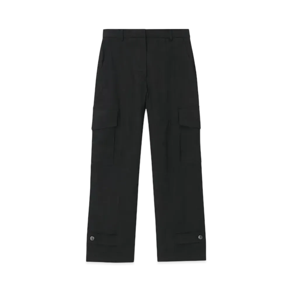 Paul Smith Women's Ramie Mix Cargo Pants "Black"