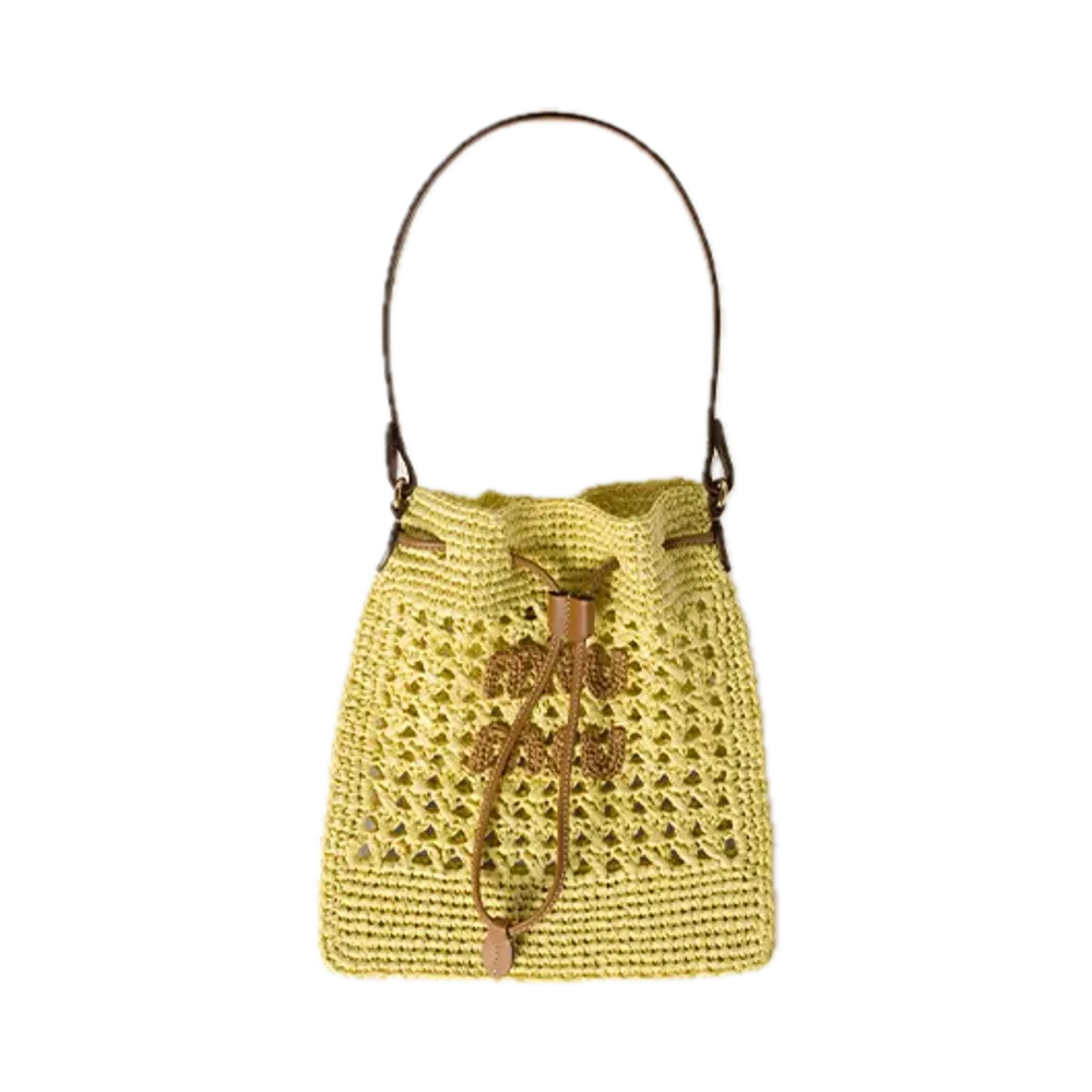MIU MIU Woven Fabric Mini Bag "Mustard Yellow"