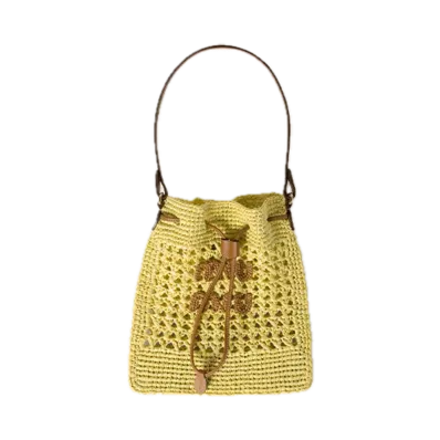 MIU MIU Woven Fabric Mini Bag "Mustard Yellow"