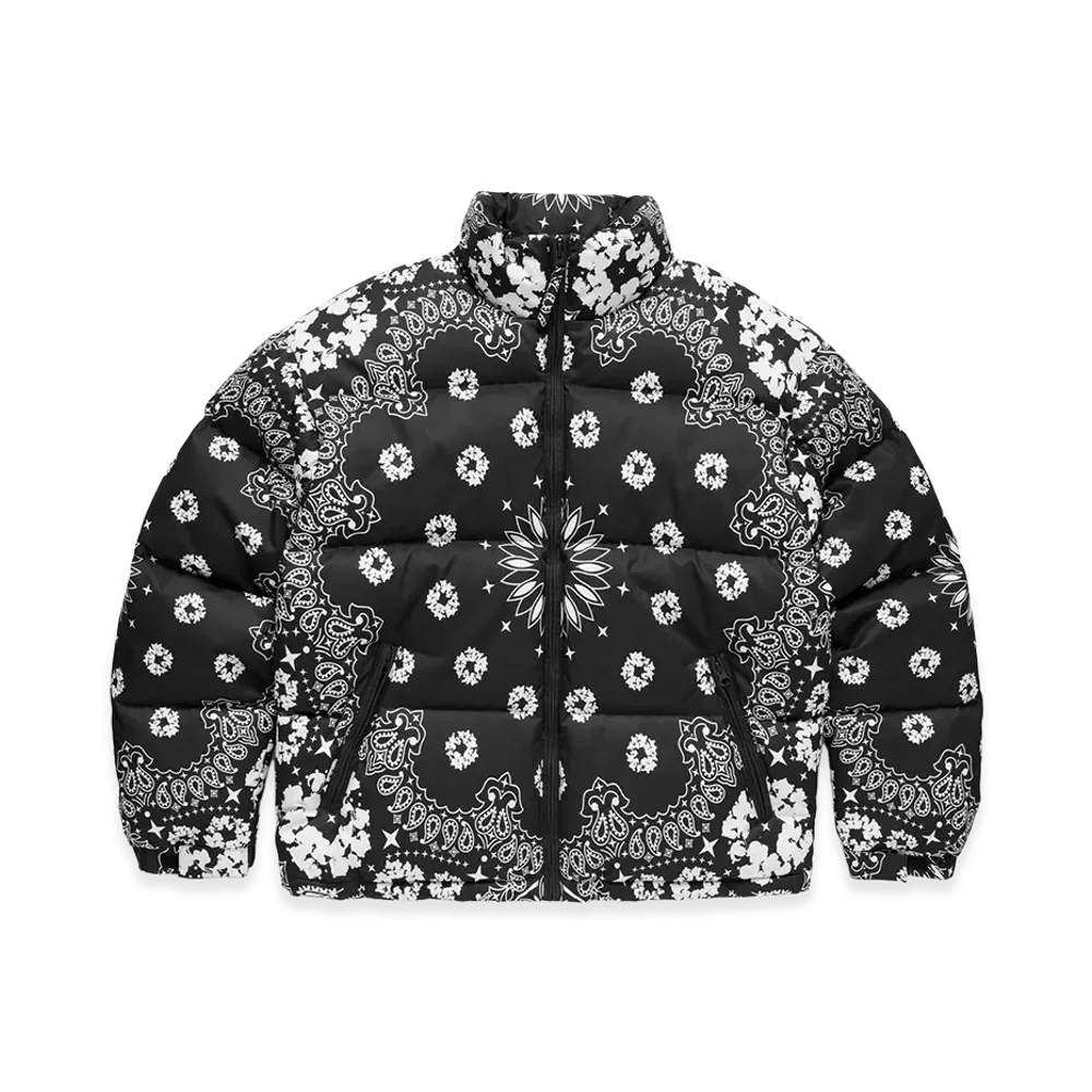 DENIM TEARS Cotton Wreath Paisley Puffer Jacket "Black"