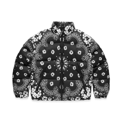 DENIM TEARS Cotton Wreath Paisley Puffer Jacket "Black"