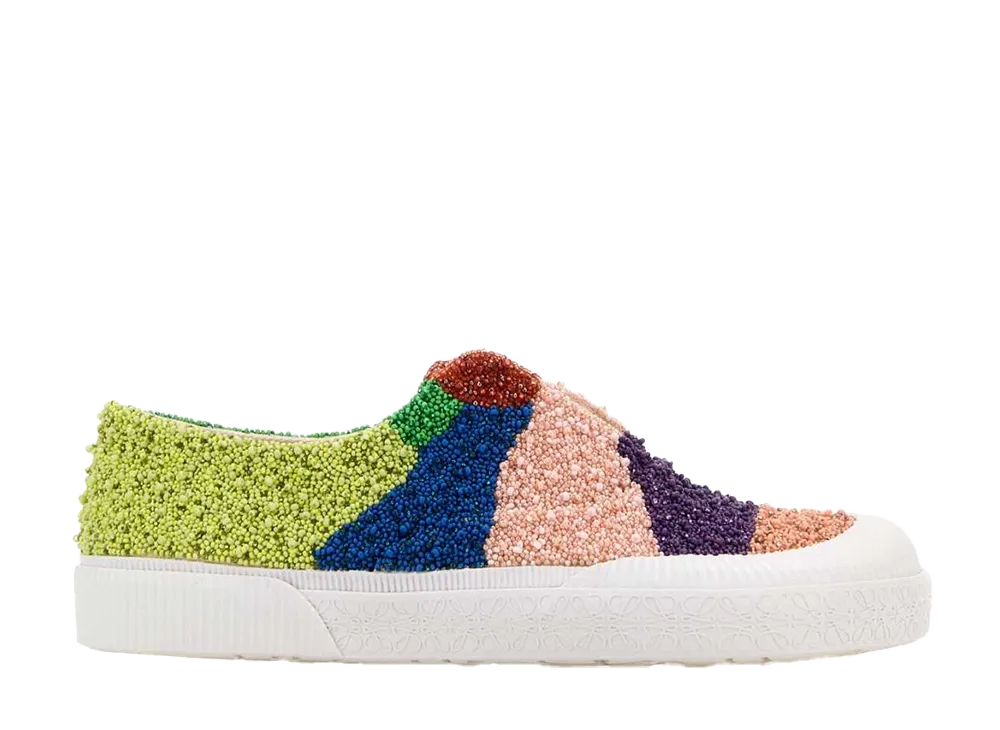 LOEWE Embellished Fabric Terra Vulca Slip On "Multi Color"