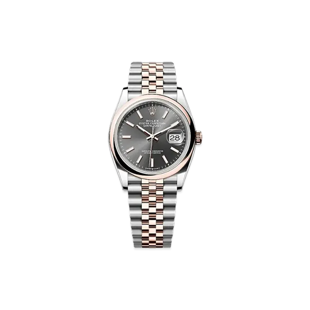 ROLEX Datejust 36 Oystersteel & Ever Rose Gold "Charcoal"