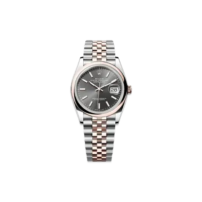 ROLEX Datejust 36 Oystersteel & Ever Rose Gold "Charcoal"