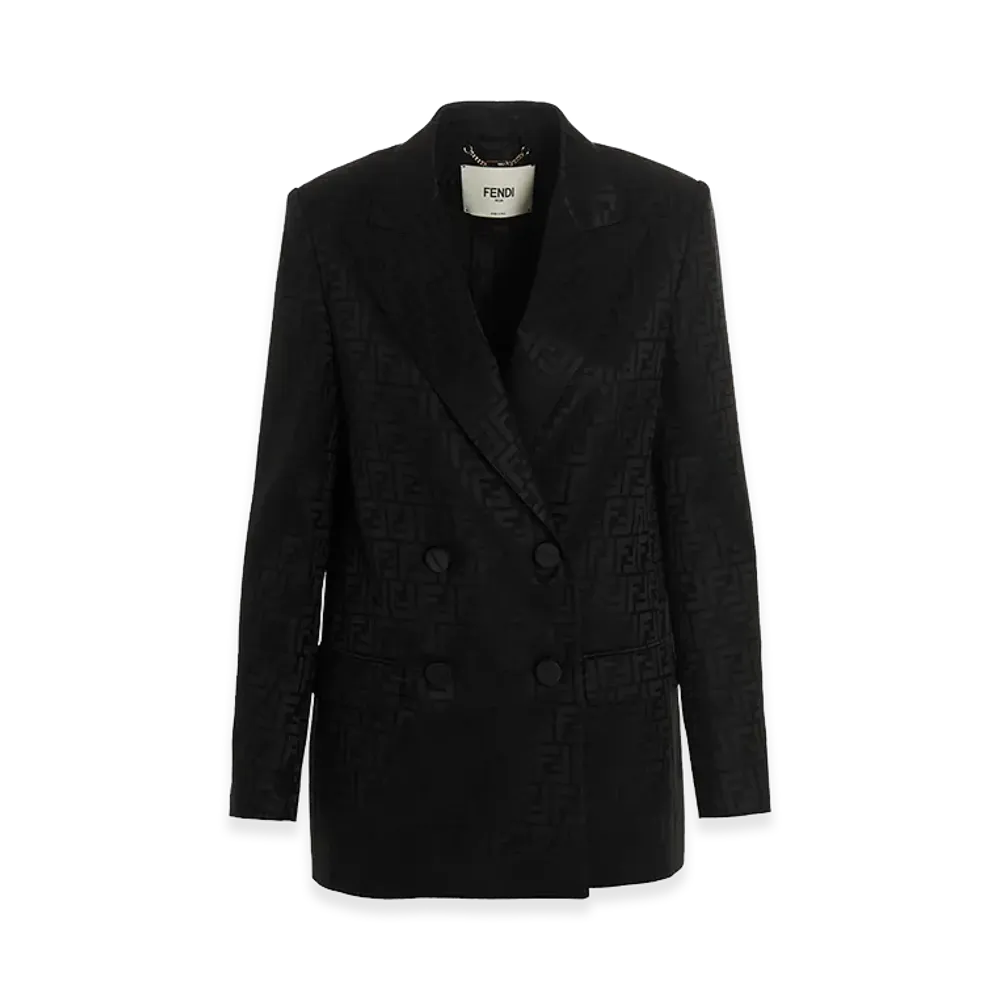 FENDI Women's Logo Blazer Jacket "Black"