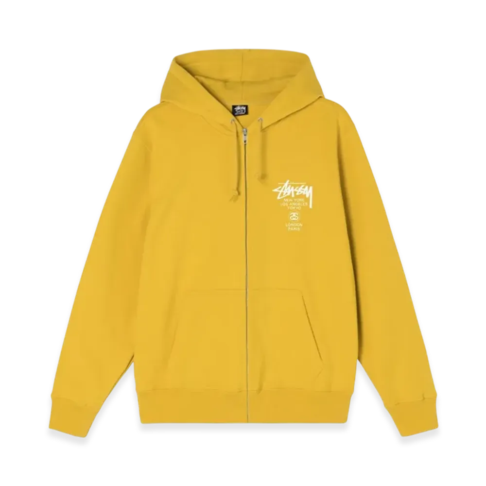 Stussy World Tour Zip Hoodie 2021 "Honey"
