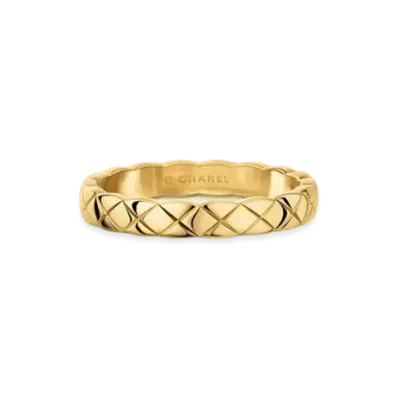 CHANEL Coco Crush Ring Quilted Motif Mini Version 18K Beige Gold Mini Model "Gold"