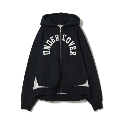 UNDERCOVER Cotton Fleece Zip-Up Hoodie "Navy"