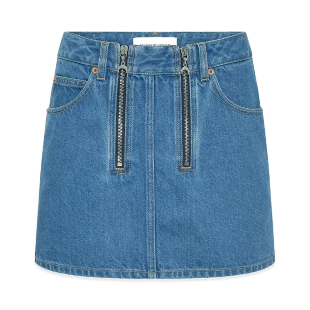 Marine Serre Women's Denim Mini Denim Skirt "Blue"