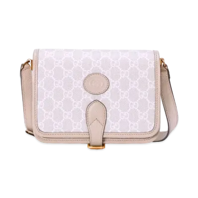 GUCCI Interlocking G Mini Shoulder Bag GG Supreme Canvas "Beige/White"