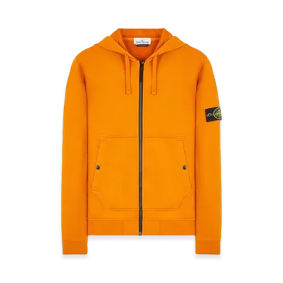 Stone Island 61620 Brushed Cotton Fleece Garment Dyed Full Zip Hooded Sweatshirt - 23FW "Rust"