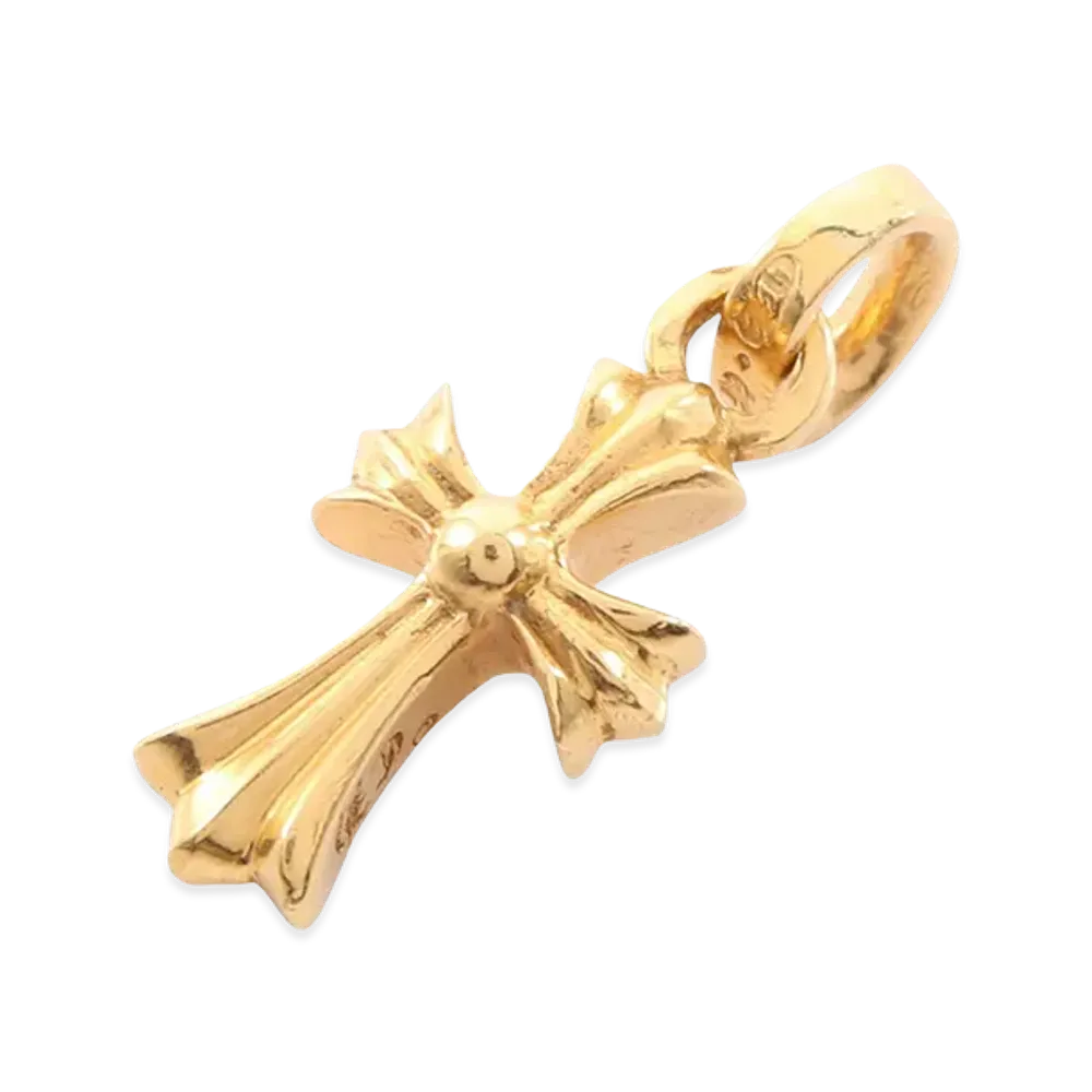 Chrome Hearts CH Cross Baby Fat 22K Gold Pendant Top "Gold"