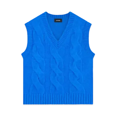 WE11DONE Cable Knit Vest "Blue"