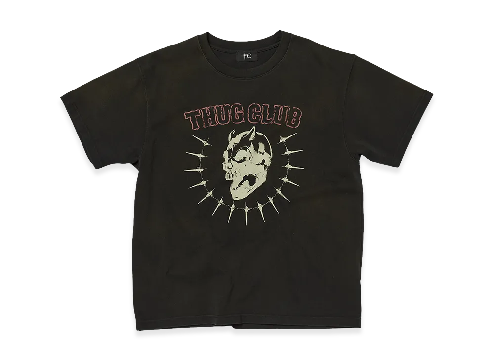 THUG CLUB Vintage Riding Skull T-Shirt "Black"