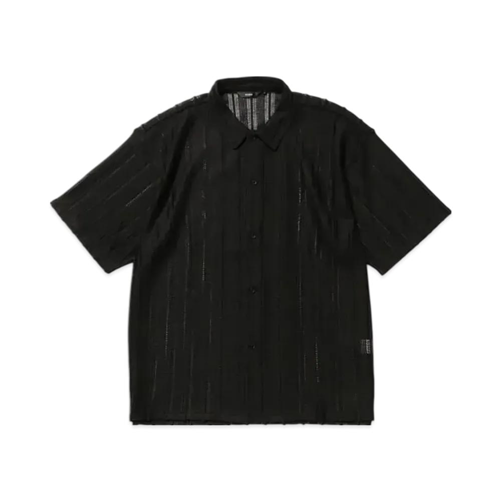 BEAMS Mesh Open Collar Shirt "SumiKuro"