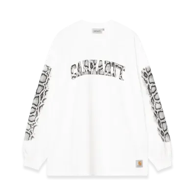 Carhartt WIP L/S Camo Snake T-Shirt "White(Heavy Stone Wash)"
