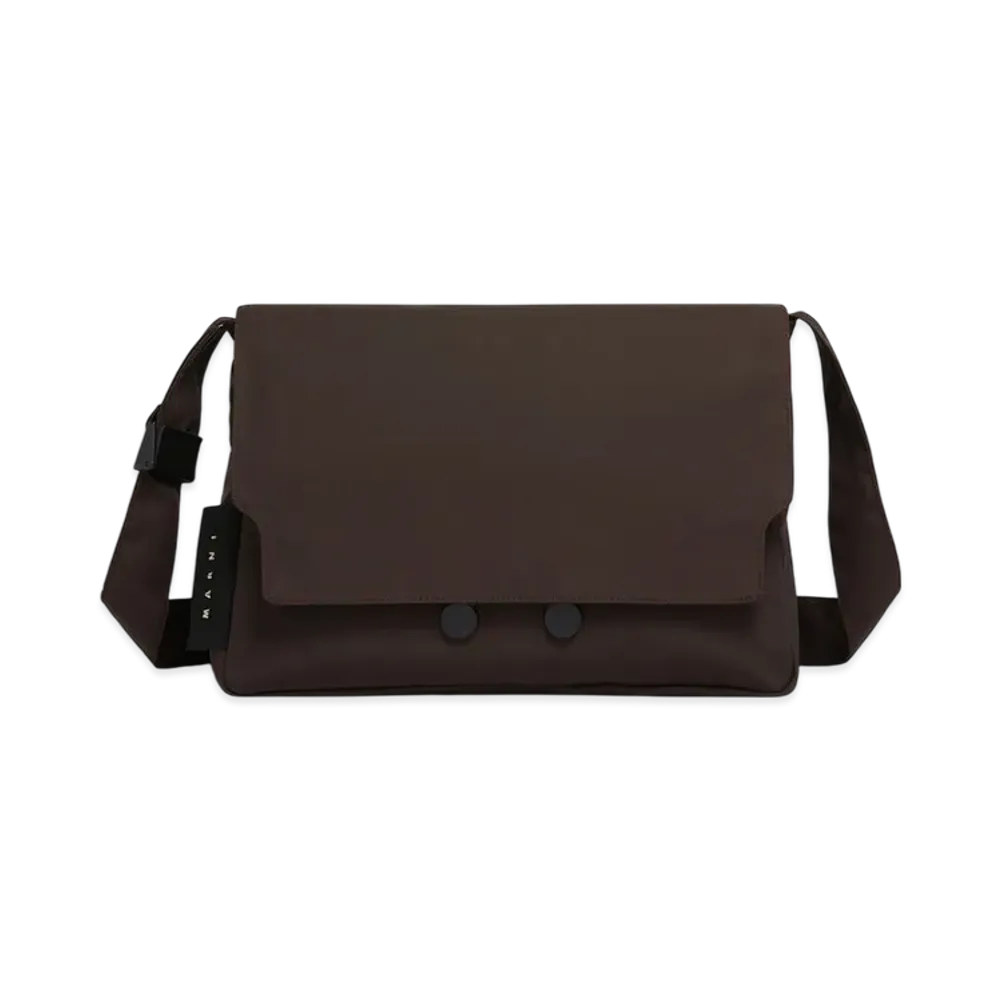 MARNI Nylon Cityscape Crossbody Bag "Coffee"